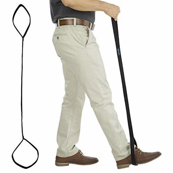 GetUSCart Vive Leg Lifter Strap (44 Inch) Rigid Foot Loop, Hand Grip for Adult, Senior