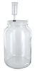 Picture of FastRack - One Gal Wide Mouth Jar with Lid and Airlock, Large Glass Jar with Fermentation Lid, 1 Gallon Glass Jar with Lid and Econolock Airlock, One Gallon Jar with Fermentation Airlock