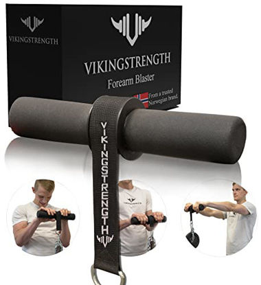 Picture of VIKINGSTRENGTH Forearm Blaster- Fat Thick Grips Forearm Strength Excercise Equipment for Men and Woman. Thick Wrist Roller Grips for Muscle Building and Injury Prevention Hand Grip Strengthener