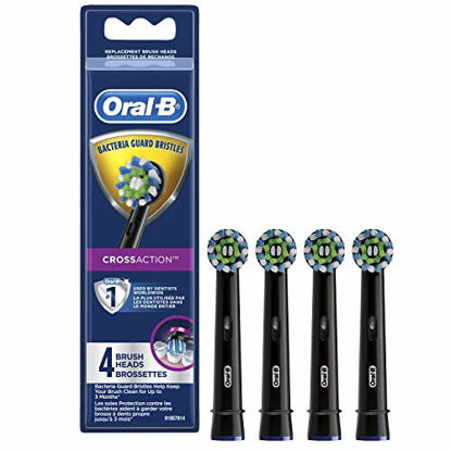Picture of Oral-b Crossaction Electric Toothbrush Replacement Brush Head Refills, Black, 4 Count