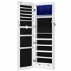 Picture of SONGMICS 47.2" H Full Screen Mirror Jewelry Cabinet Armoire, 6 LEDs Jewelry Organizer Wall Hanging/Door Mounted, Larger Capacity, for Women, Pure White UJJC99WT