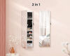 Picture of SONGMICS 47.2" H Full Screen Mirror Jewelry Cabinet Armoire, 6 LEDs Jewelry Organizer Wall Hanging/Door Mounted, Larger Capacity, for Women, Pure White UJJC99WT