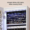 Picture of SONGMICS 47.2" H Full Screen Mirror Jewelry Cabinet Armoire, 6 LEDs Jewelry Organizer Wall Hanging/Door Mounted, Larger Capacity, for Women, Pure White UJJC99WT