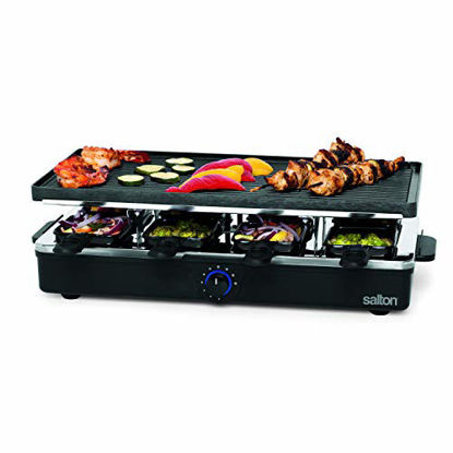 Picture of Salton Raclette Indoor Electric Party Grill & Raclette, 8 Person, Black