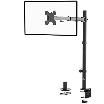 Picture of WALI Extra Tall Single LCD Monitor Fully Adjustable Desk Mount Fits 1 Screen up to 27 inch, 22lbs. Weight Capacity (M001XL), Black