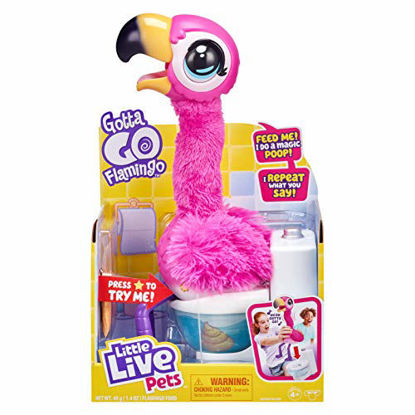 Picture of Little Live Pets Gotta Go Flamingo | Interactive Plush Toy That Eats, Sings, Wiggles, Poops and Talks (Batteries Included) | Reusable Food. Ages 4+
