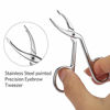 Picture of 3 Packs Eyebrow Tweezers, Scissors Shaped Eyebrow Straight Tip Tweezers Clip, Flat Tip Tweezers Hair Plucker, Straight Tip Hairgripping Eyebrow (Silver Plated)