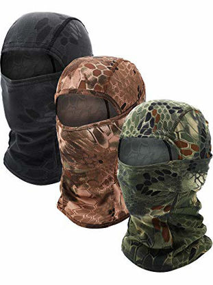 Picture of 3 Pieces Balaclava Mask Motorcycle Windproof Camouflage Fishing Face Cover (Color Set 1)