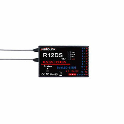 Picture of Radiolink R12DS 2.4GHz RC Receiver 12 Channels SBUS/PWM Voltage Telemetry Long Range Control for Airplane RC Transmitter AT10II AT9S Pro