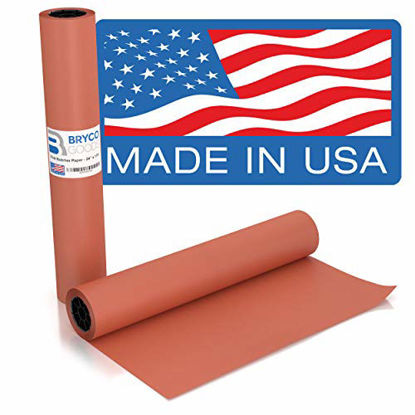 Picture of Pink Kraft Butcher Paper Roll - Long 24 Inch x 175 Feet (2100 Inch) - Food Grade Peach Wrapping Paper for Smoking Meat of All Varieties - Unbleached, Unwaxed and Uncoated - Made in USA