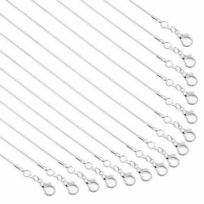 Picture of Paxcoo 30 Pack Necklace Chain Silver Plated Necklace Snake Chains Bulk for Jewelry Making, 1.2 mm (18 Inches)