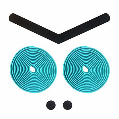 Picture of ALIEN PROS Bike Handlebar Tape EVA (Set of 2) Bianchi Green - Enhance Your Bike Grip with These Bicycle Handle bar Tape - Wrap Your Bike for an Awesome Comfortable Ride (Set of 2, Green)