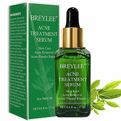Picture of Acne Treatment Serum, BREYLEE Tea Tree Clear Skin Serum for Clearing Severe Acne, Breakout, Remover Pimple and Repair Skin (17ml,0.6oz)
