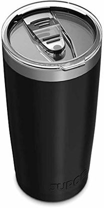 Picture of JURO Tumbler 20 oz Stainless Steel Vacuum Insulated Tumblers w/ Lids and Straw [Travel Mug] Double Wall Water Coffee Cup for Home, Office, Kitchen Outdoor ideal for Ice Drinks / Hot Beverage - Black
