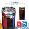 Picture of JURO Tumbler 20 oz Stainless Steel Vacuum Insulated Tumblers w/ Lids and Straw [Travel Mug] Double Wall Water Coffee Cup for Home, Office, Kitchen Outdoor ideal for Ice Drinks / Hot Beverage - Black