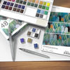 Picture of GenCrafts Watercolor Paint Palette with Bonus Paper Pad Includes 48 Premium Colors - 2 Refillable Water Blending Brush Pens - No Mess Storage Case - 15 Sheets of Water Color Paper - Portable Painting