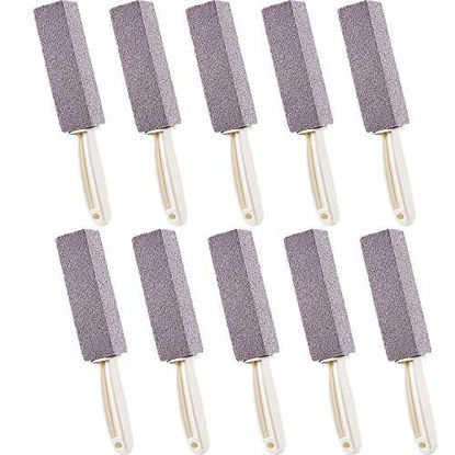 Picture of Pumice Stones for Cleaning with Handle Pumice Sticks for Removing Toilet Bowl Ring, Bath, Household, Kitchen (10 Packs)