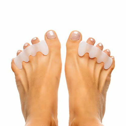Picture of Parts Express Original Ease Relief Gel Toe Correctors & Toe Spacers (2 Pair) - Correct Toes Naturally With Toe Separators For Men and Women - Great Choice For Fighting Bunions, Overlapping Toes, and More