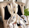 Picture of Alice Women Classy Silk Gorgeous Butterfly Print Long Scarf Shawls Wraps Beige