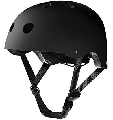 Picture of Tourdarson Skateboard Helmet Protection Sport for Scooter Skate Skateboarding Cycling (Black, Medium)
