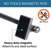 Picture of H.VERSAILTEX 2 Pack Magnetic Curtain Rods for Metal Doors Top and Bottom Multi-Use Adjustable Appliances for Iron and Steel Place, Petite Ball Ends, 9 to 16 Inch, 1/2 Inch Diameter, Pewter
