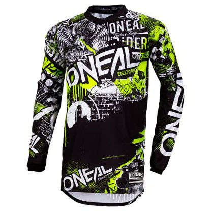 Picture of O'Neal 0008-802 Unisex-Adult Element Attack Jersey (Black/Hi-Viz, Small)