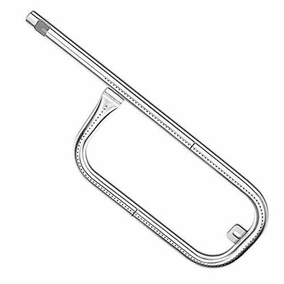 Picture of Uniflasy 60040 17 Inch Grill Burner Tube for Weber Q100 Q120 Q1000 Q1200 304 Stainless Steel Baby Q 386001 386002 516002, 516001, 50060001, 51060001 Gas Grills, Replacement Part Weber 69957/45657