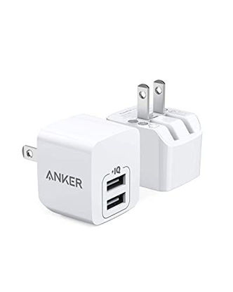 Picture of USB Charger, Anker 2-Pack Dual Port 12W Wall Charger with Foldable Plug, PowerPort mini for iPhone XS/ X / 8 / 8 Plus / 7 / 6S / 6S Plus, iPad, Samsung Galaxy Note 5 / Note 4, HTC, Moto, and More