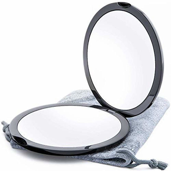 Silver Plated Metal Fordable Double Side Compact Pocket Mirror, Size: 70 mm  diameter at Rs 135/piece in Pune