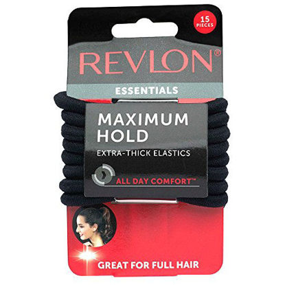 Picture of REVLON Extra Thick Black Hair Elastics, 15 Count