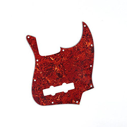 Picture of Musiclily 10 Hole Jazz Bass J Bass Pickguard Scratch Plate for 4 String Fender USA/Mexican Made Standard Jazz Bass, 4Ply Vintage Tortoise