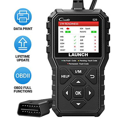 Picture of LAUNCH CR529 OBD2 Scanner 2021 Elite Code Reader Turn Off Check Engine Light Full OBDII Functions O2 sensors, I/M Readiness DTC Lookup Pass Emission Test Live Data Graph Lifetime Free Update Scan Tool