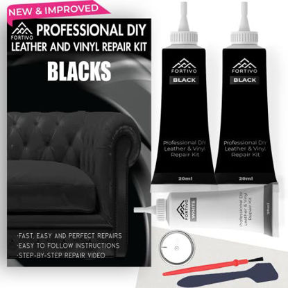 Black Leather and Vinyl Repair Kit - Furniture, Couch, Car Seats, Sofa,  Jacket, Purse, Belt, Shoes | Genuine, Italian, Bonded, Bycast, PU, Pleather