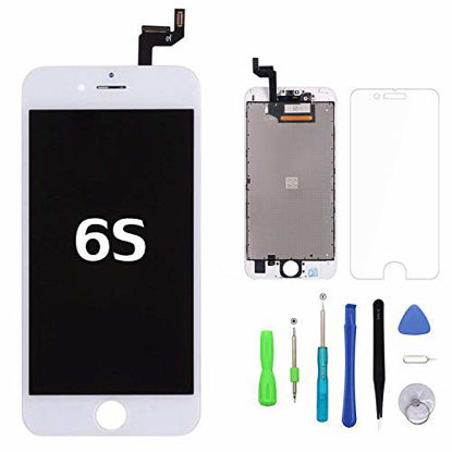 Picture of Screen Replacement for iPhone 6s White Touch Screen Digitizer LCD Display Replacement Full Assembly with Repair Tool Kit (6s.White)