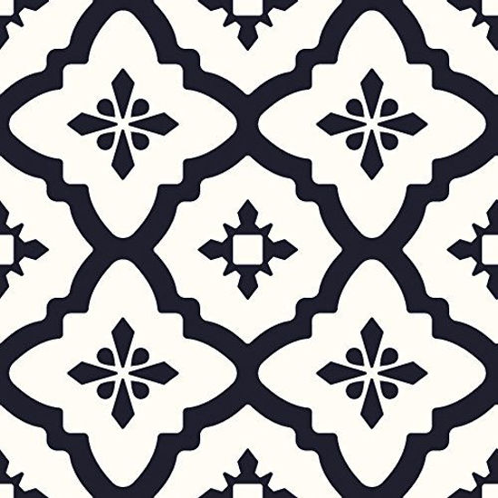 Picture of FloorPops FP2480 Comet Peel & Stick Tiles Floor decal, Black