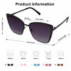 Picture of SOJOS Cateye Sunglasses for Women Fashion Mirrored Lens Metal Frame SJ1086 with Matte Black Frame/Gradient Grey Lens