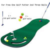Picture of KOFULL Putting Green Mats Set for Golf Putting Use, Included 29 inches Golf Putter, 3 Golf Balls, Training Aid Put Cup & Flags, Practicing Putt Green Carpet for Children Putting Indoor Outdoor¡­