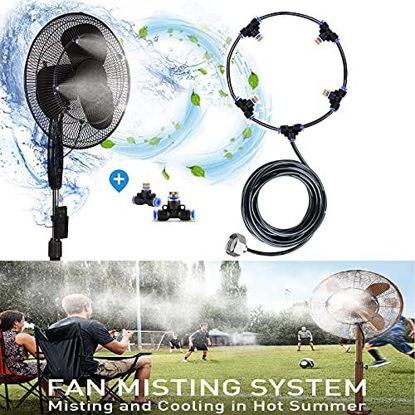 Picture of H&G lifestyles Outdoor Fan misting system for patios Water Mister Cooling Patio Connects Any Outdoor Fan 13 FT 6 Nozzles to Convert misting Fan Fan not Included)