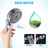 Picture of DOILIESE High Pressure 6 Setting Shower Head Hand-Held with ON/OFF Switch and Spa Spray Mode - Hand Held Shower Head with Handheld Spray - Shower Head with Hose - Chrome