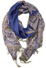 Picture of Achillea Luxurious Big Paisley Jacquard Layered Woven Pashmina Shawl Wrap Scarf Stole (Royal Blue)