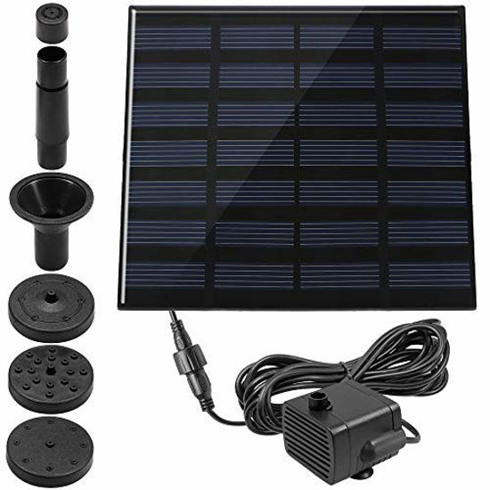 Picture of 1.4 W Birdbath Fountain, maxin Solar Power Water Pump Panel Kit Submersible Water Pump for Bird Bath,Fish Tank,Small Pond, Garden Decoration.