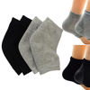 Picture of Makhry 2 Pairs Moisturizing Silicone Gel Heel Socks for Dry Hard Cracked Skin Open Toe Comfy Recovery Socks Day Night Care