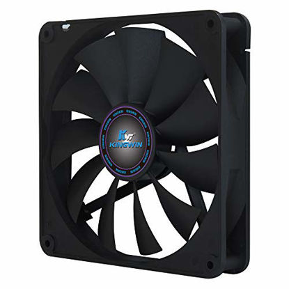 Picture of Kingwin 140mm Silent Fan for Computer Cases, Mining Rig, CPU Coolers, Computer Cooling Fan, Long Life Bearing, and Provide Excellent Ventilation for PC Cases-[Black] CF-014LB