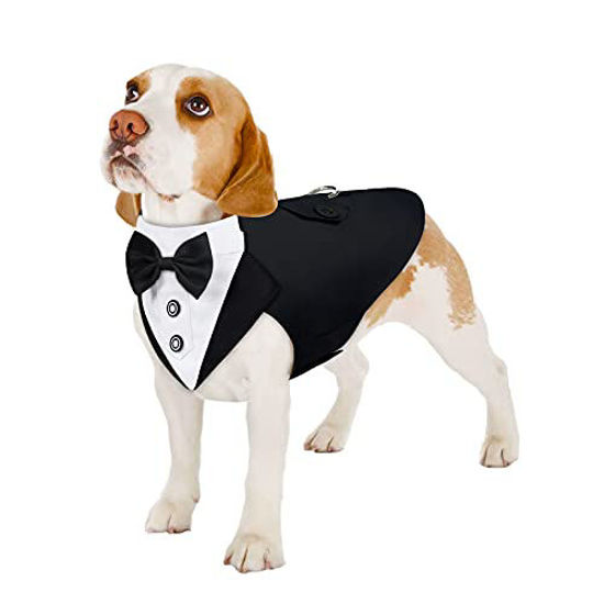 GetUSCart Malier Formal Dog Tuxedo Dog Suit and Bandana Set