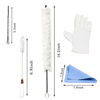 Picture of ZBY Flute Cotton Cleaning Brush Kit Includes 1 Pcs Flute Cotton Cleaning Brush Swab  1 Pcs Dust Brush 1 Pieces Screwdriver for Flute Repair and Cleaning 1 Pair Cotton Gloves and 1Pcs Cleaning Cloth