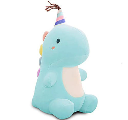 Picture of 1Pcs Dinosaur Plush Toys  Cute Stuffed Animal Toy  Soft Dinosaurs Plush Doll Gifts for Kids Toddlers Adults Birthday Gifts Perfect Present (Blue)