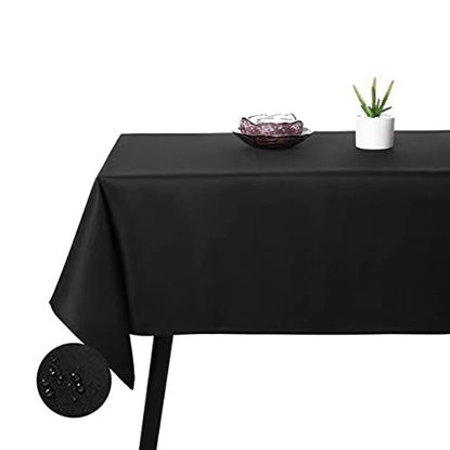 Picture of RUIBAO HOME Rectangle Tablecloth Waterproof Oil-Proof Wrinkle Resistant Washable Polyester Tablecloth for Dining Table Kitchen  60 x 60 Inches Dark Blueï¼ˆ60 x 60 inï¼Œ Dark Blueï¼‰