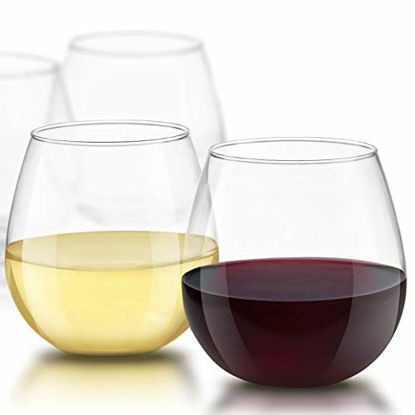 Picture of JoyJolt Spirits Stemless Wine Glasses for Red or White Wine (Set of 4)-15-Ounces