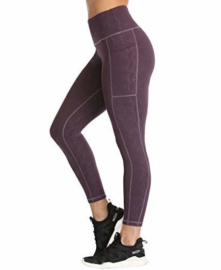 GetUSCart- RAYPOSE Workout High Waist Yoga Print Shorts for Women Exercise  Running Gym Bike Short Side Pockets 3