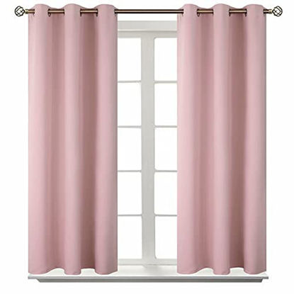 Picture of BGment Blackout Curtains for Bedroom - Grommet Thermal Insulated Room Darkening Curtains for Living Room  Set of 2 Panels (52 x 95 Inch  Baby Pink)